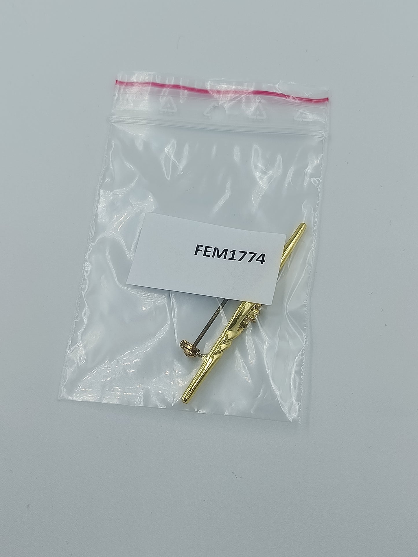 Elegante Vintage Stabbrosche in Goldoptik mit funkelnden Ziersteinen