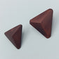 Geometrische Vintage Ohrclips in Holzoptik im minimalistischen Design