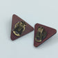 Geometrische Vintage Ohrclips in Holzoptik im minimalistischen Design