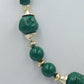 Vintage-Kette: Grüne Steine & Gold-Zwischenelemente