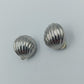 Vintage Clip Ohrringe Muschel Design silberfarben klassische Ohrclips