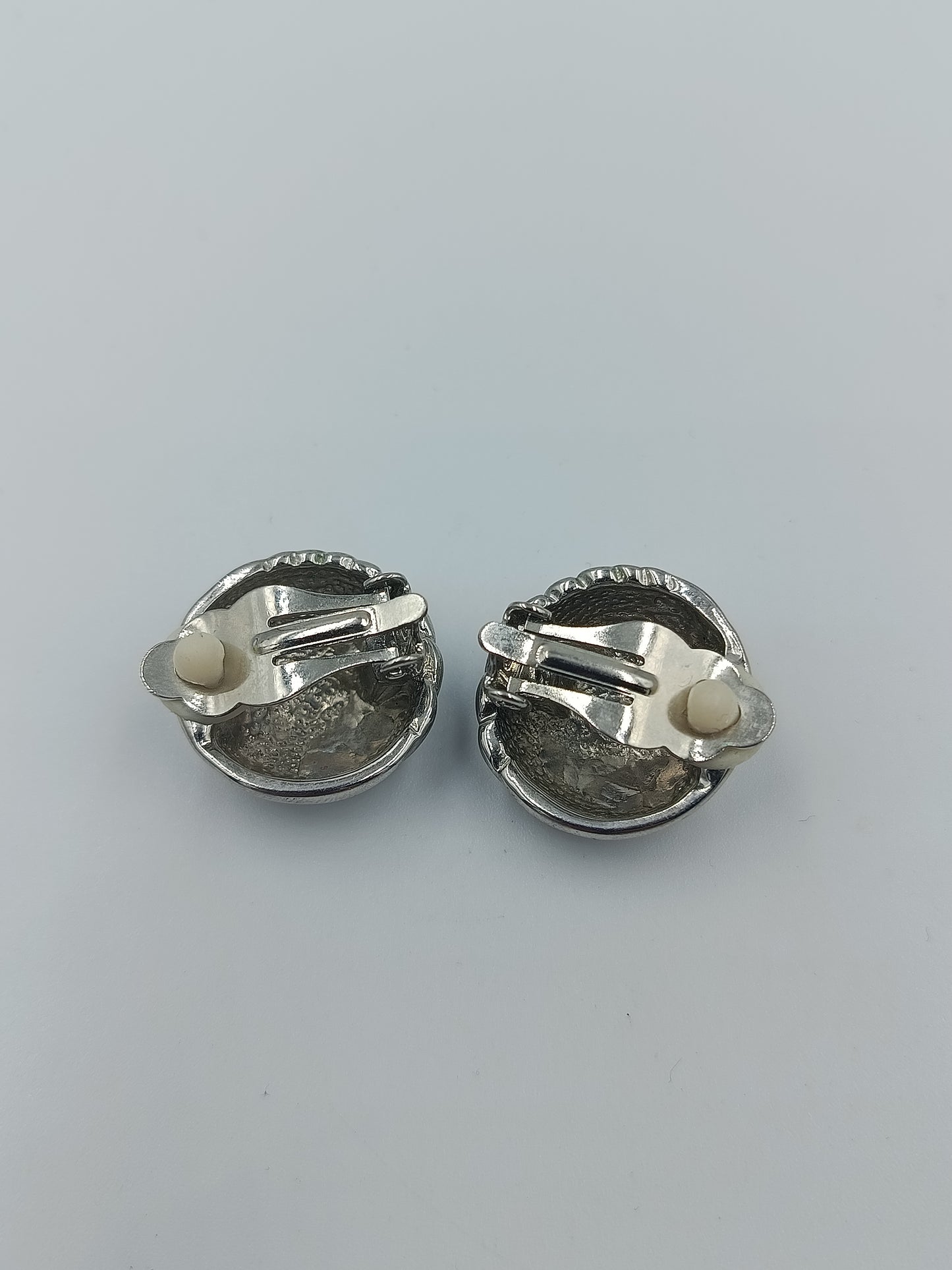 Vintage Clip Ohrringe Muschel Design silberfarben klassische Ohrclips