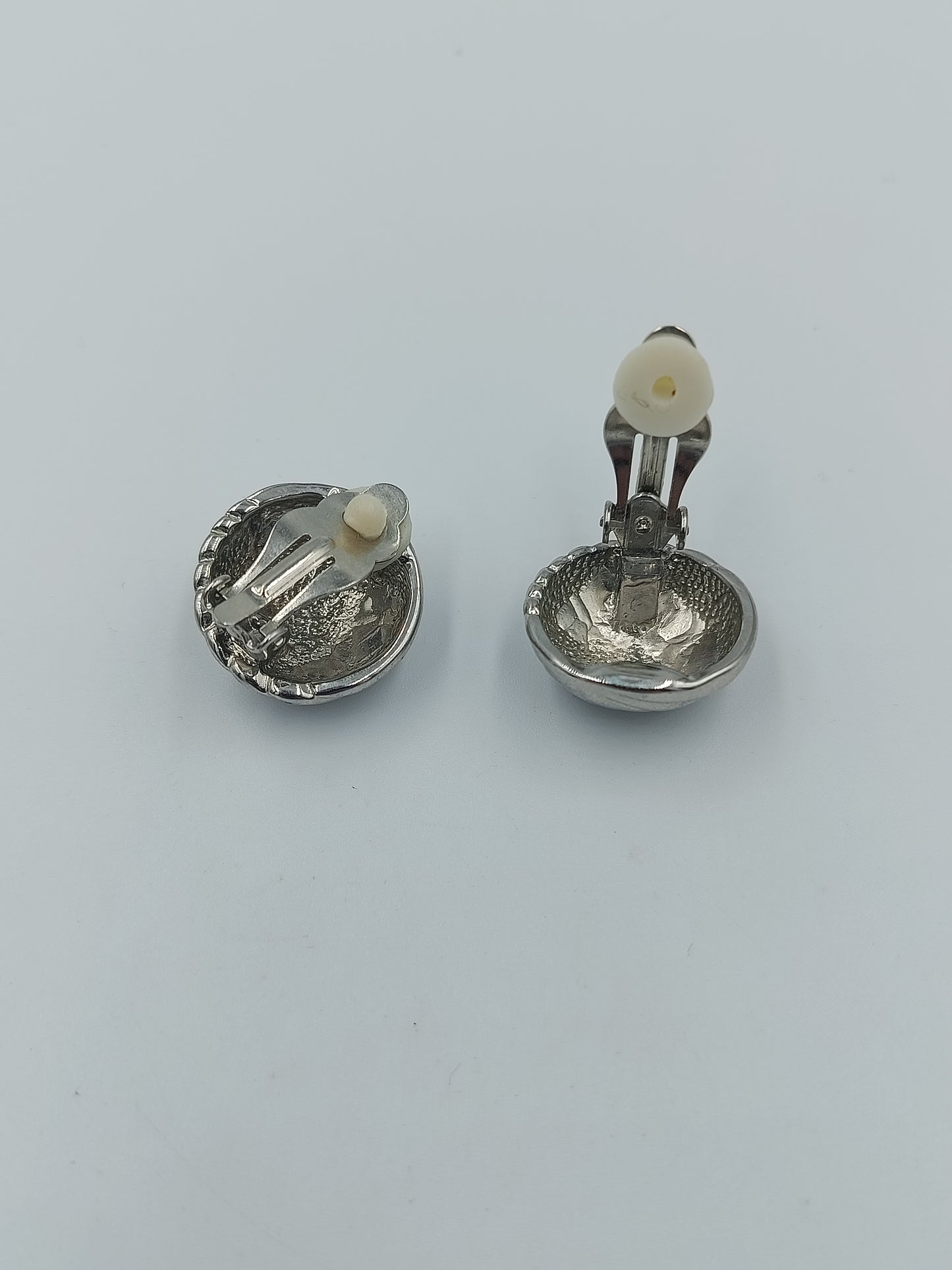 Vintage Clip Ohrringe Muschel Design silberfarben klassische Ohrclips