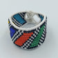 Handgefertigtes Perlenarmband buntes Ethno Muster Boho Style