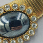 Statement Collier Goldfarben mit Strass und Cabochon Anhänger