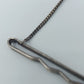Vintage Krawattenklammer silberfarben mit Kette und Wellenmuster