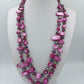 Vintage Doppelreihige Perlmutt Kette pink facettierte Glasperlen im Vintage Stil