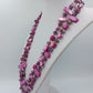 Vintage Doppelreihige Perlmutt Kette pink facettierte Glasperlen im Vintage Stil