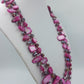Vintage Doppelreihige Perlmutt Kette pink facettierte Glasperlen im Vintage Stil