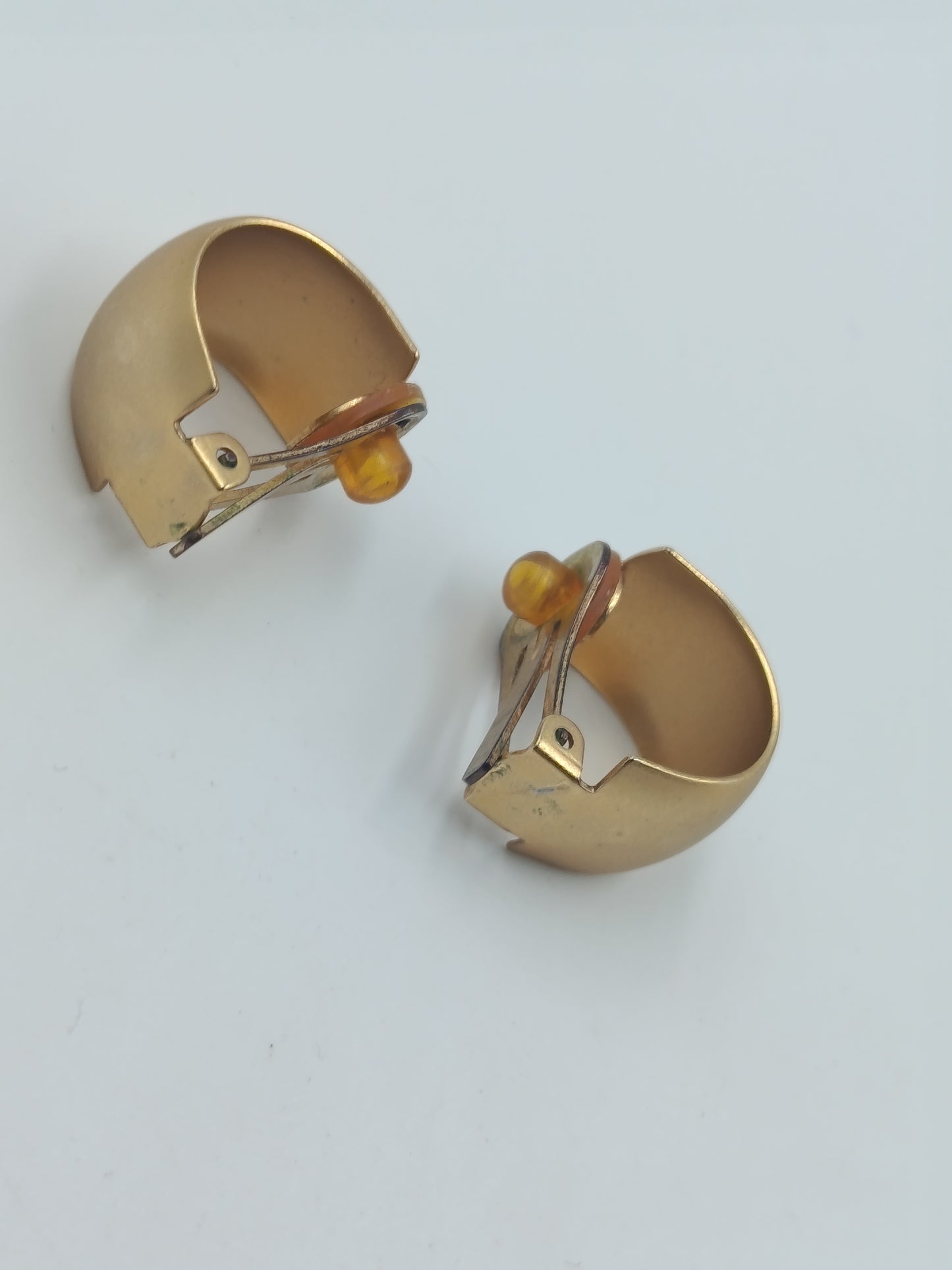 Vintage Creolen Clip Ohrringe vergoldet Halbcreole Zeitloses Vintage Design