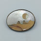 Vintage Brosche mit Perlmutt Landschaftsdesign und Mondmotiv