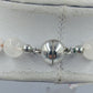 Rosenquarz Kugelkette mit 925 Silber Verschluss Klassisch Elegant Zeitlos