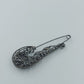 Große Vintage Brosche im Sicherheitsnadel-Design mit Perlen und Strass