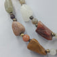 2-reihige Naturstein-Kette: Bunte Edelstein-Nuggets & Goldakzente