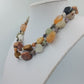 2-reihige Naturstein-Kette: Bunte Edelstein-Nuggets & Goldakzente