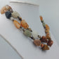 2-reihige Naturstein-Kette: Bunte Edelstein-Nuggets & Goldakzente