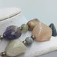 2-reihige Naturstein-Kette: Bunte Edelstein-Nuggets & Goldakzente
