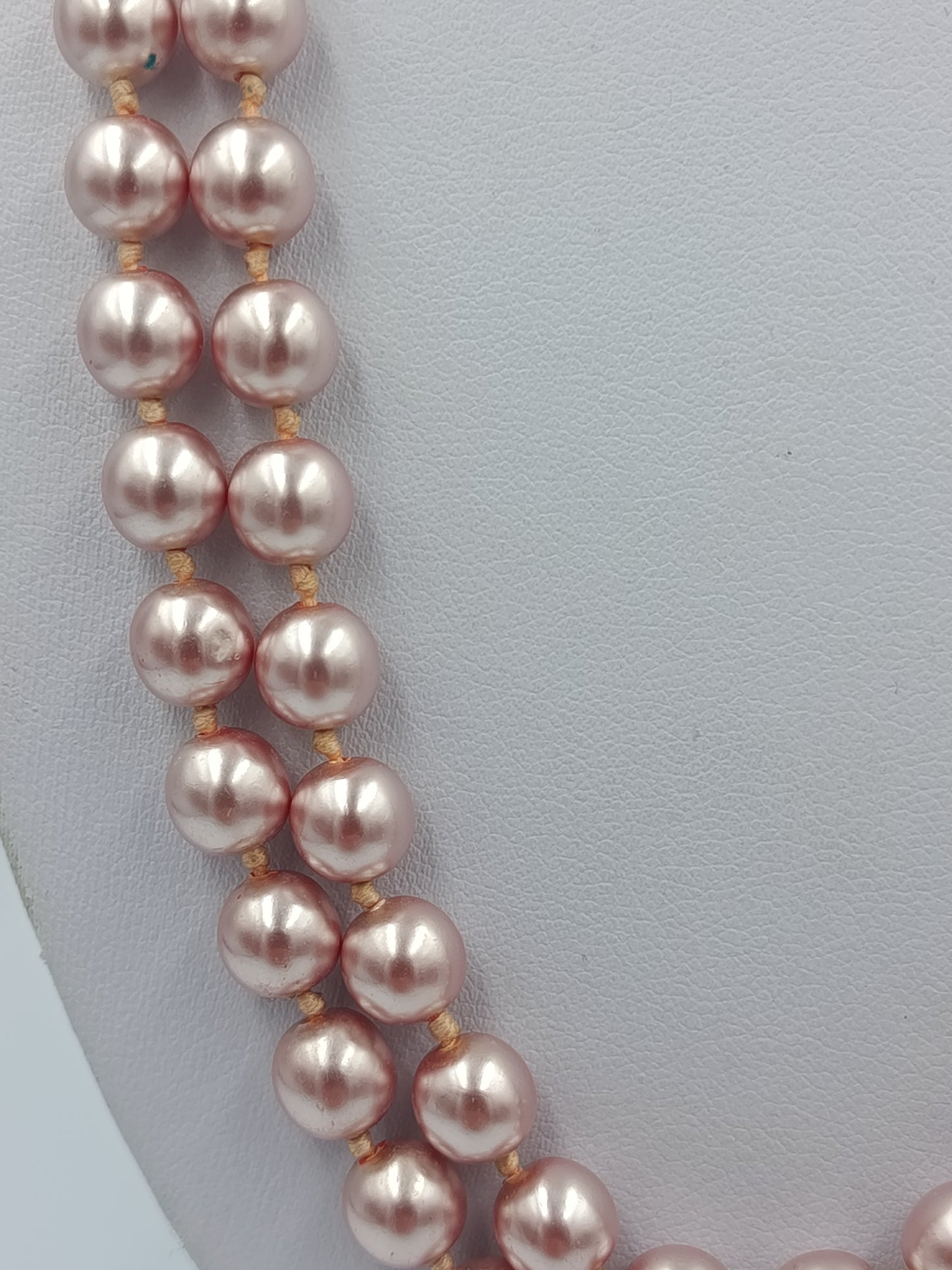 Lange doppelte Perlenkette in Rosé Elegante Vintage Statement Halskette