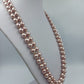 Lange doppelte Perlenkette in Rosé Elegante Vintage Statement Halskette
