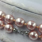 Lange doppelte Perlenkette in Rosé Elegante Vintage Statement Halskette