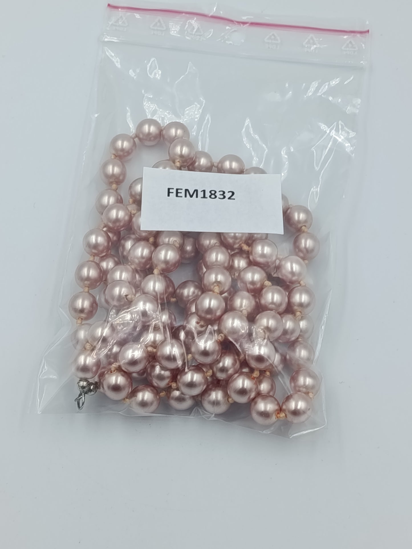 Lange doppelte Perlenkette in Rosé Elegante Vintage Statement Halskette