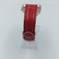 Roségold-Damenuhr mit Strass & rotem Lederarmband