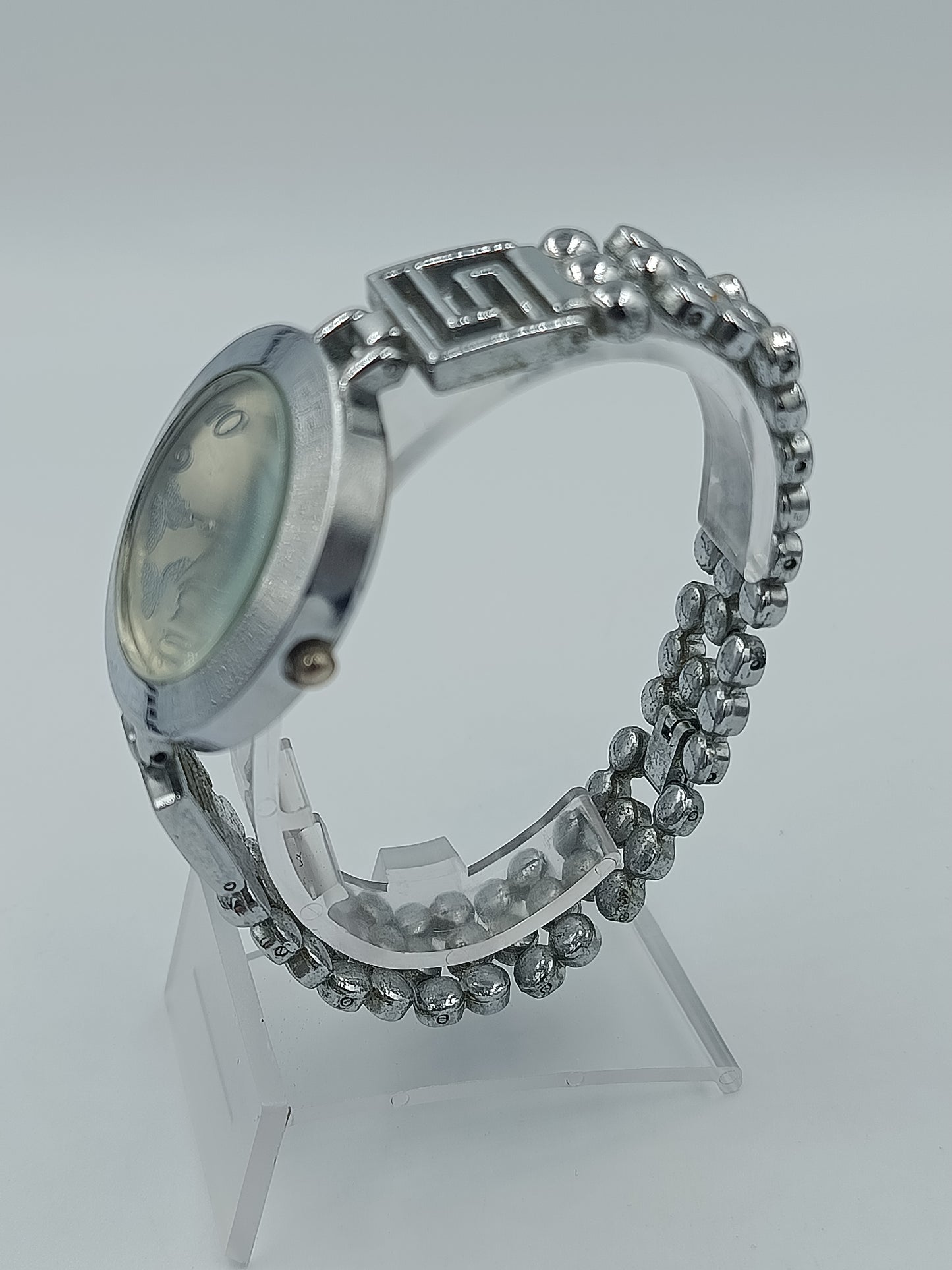 Vintage Damenarmbanduhr Realy Quartz mit silberfarbenem Gliederarmband