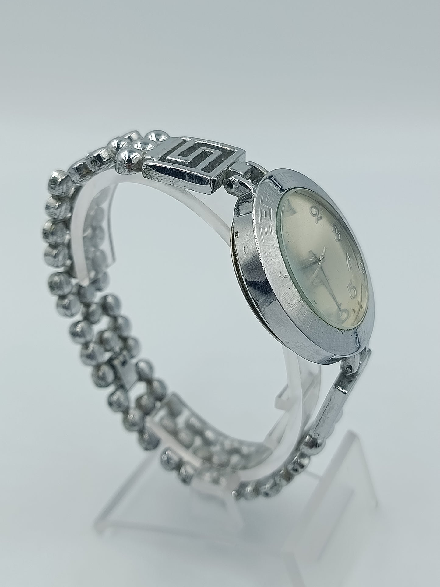 Vintage Damenarmbanduhr Realy Quartz mit silberfarbenem Gliederarmband