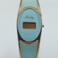 Vintage Lady Quartz Damen Armreif Uhr Blau Goldfarben Digital Design