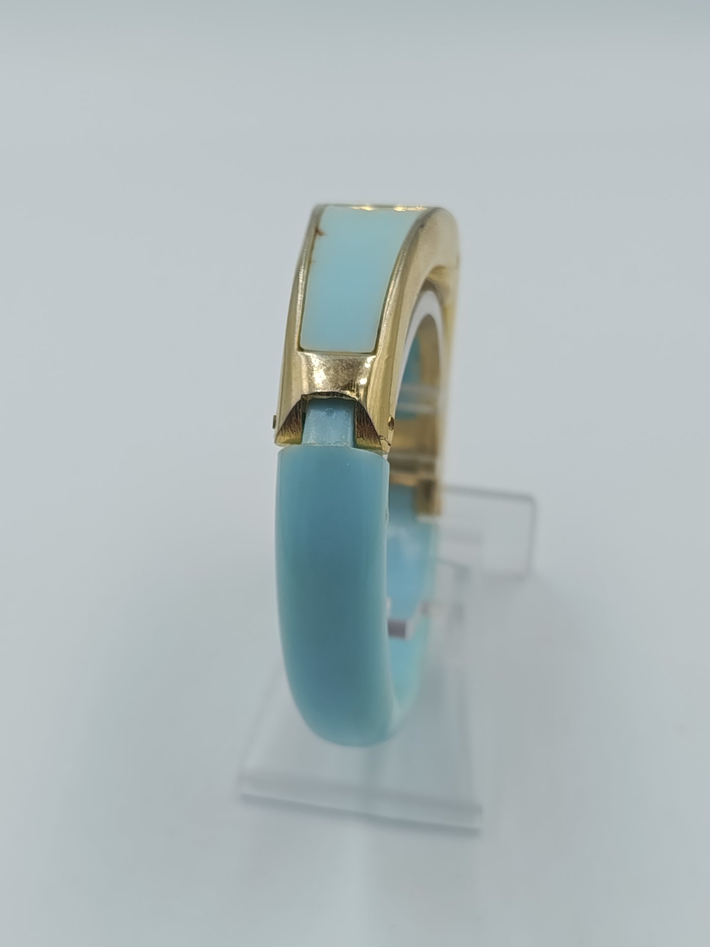 Vintage Lady Quartz Damen Armreif Uhr Blau Goldfarben Digital Design