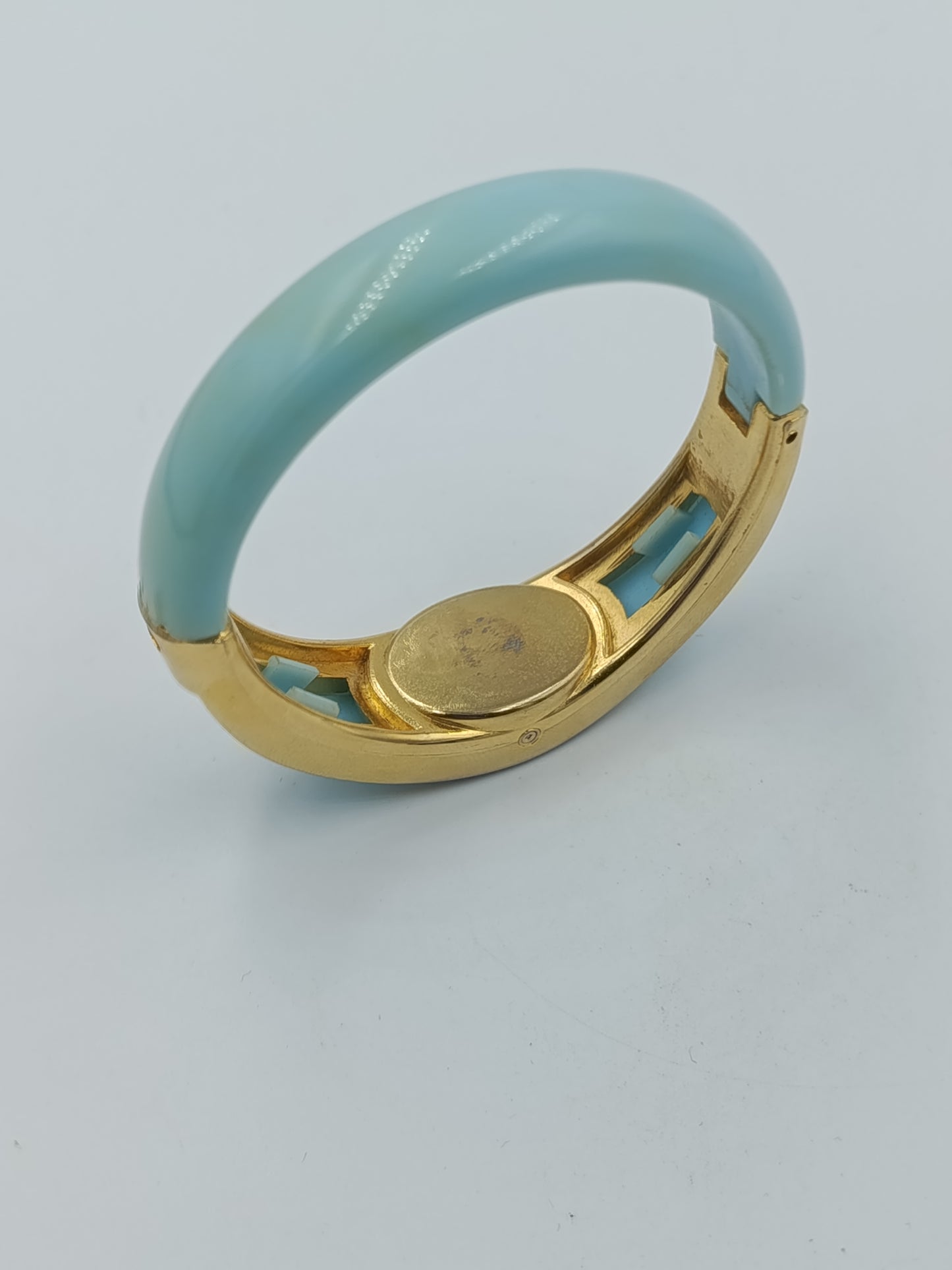 Vintage Lady Quartz Damen Armreif Uhr Blau Goldfarben Digital Design