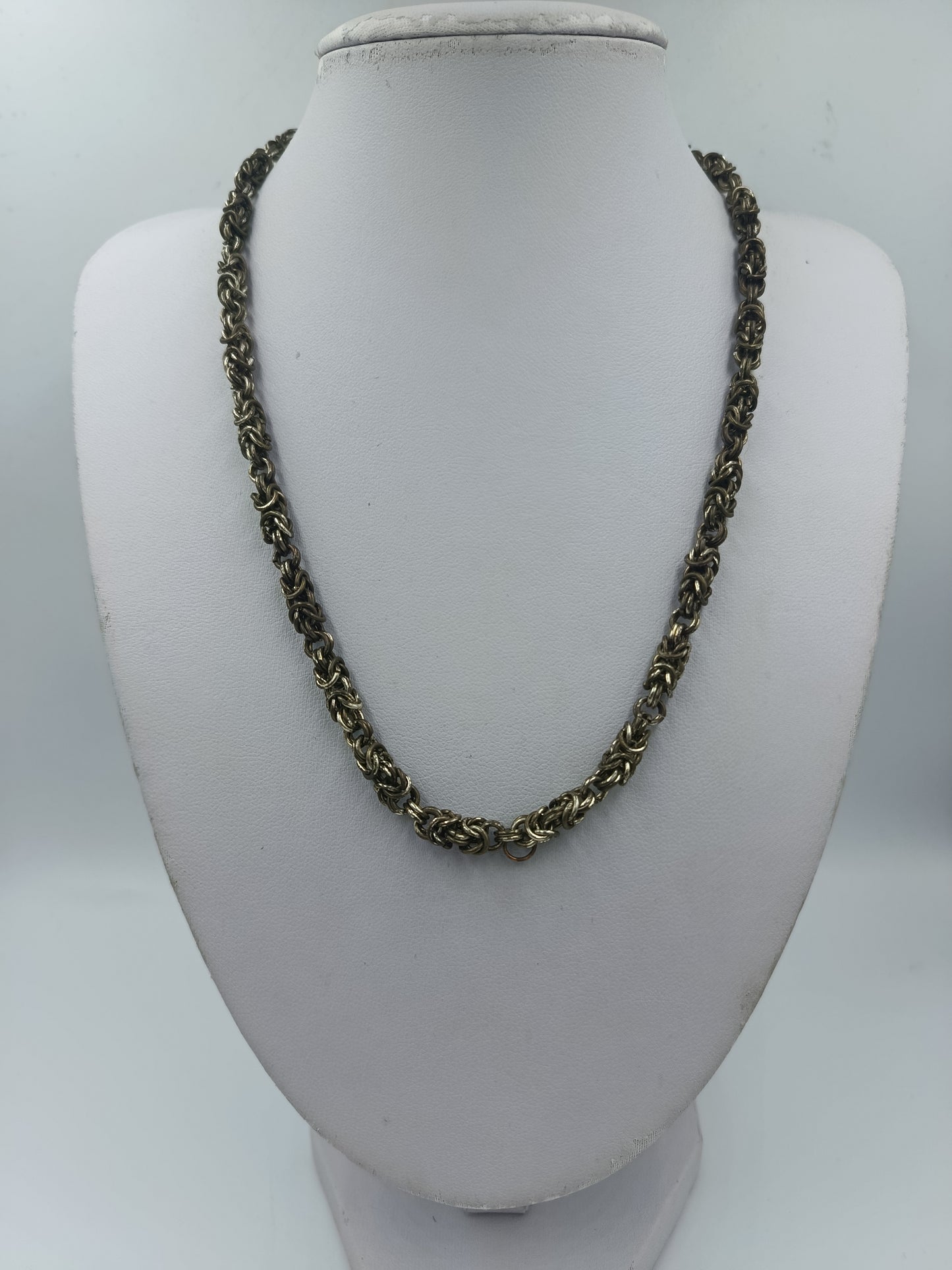 Vintage Kette im Byzantiner Stil Zweifarbiges Metall Geflochtenes Design