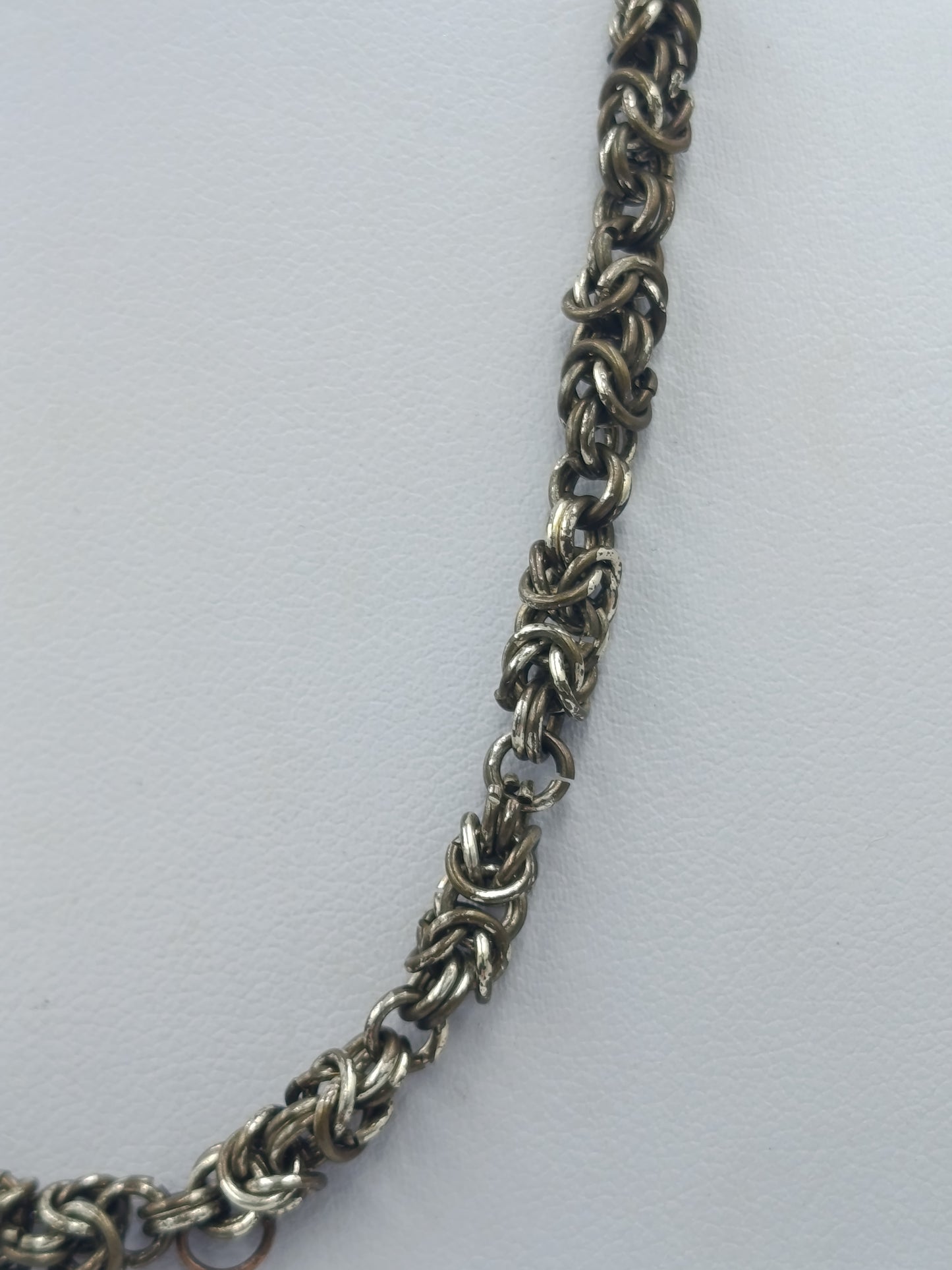 Vintage Kette im Byzantiner Stil Zweifarbiges Metall Geflochtenes Design