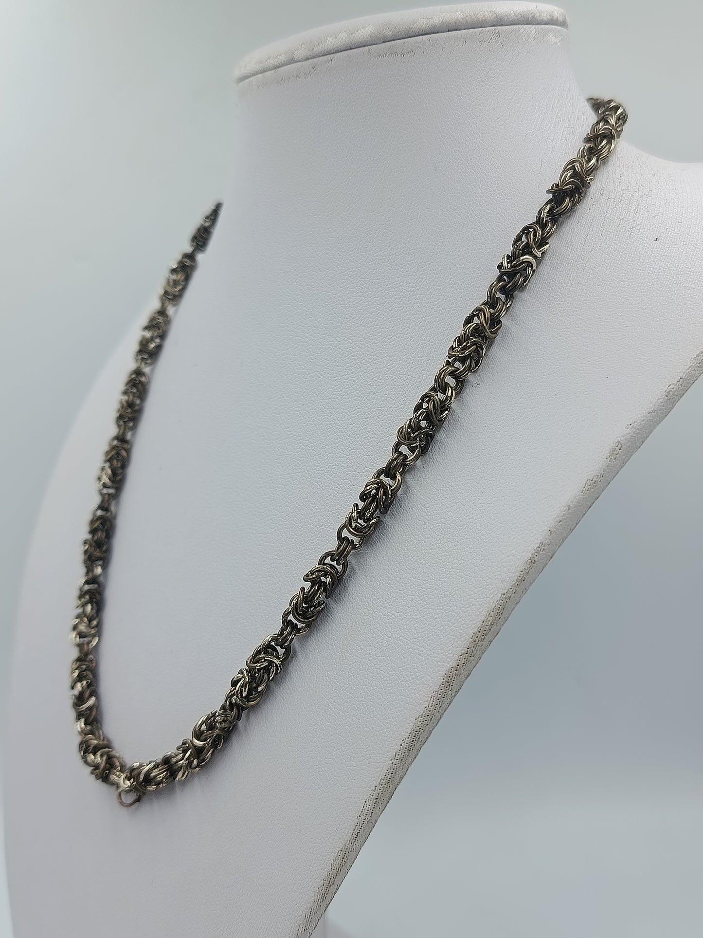 Vintage Kette im Byzantiner Stil Zweifarbiges Metall Geflochtenes Design