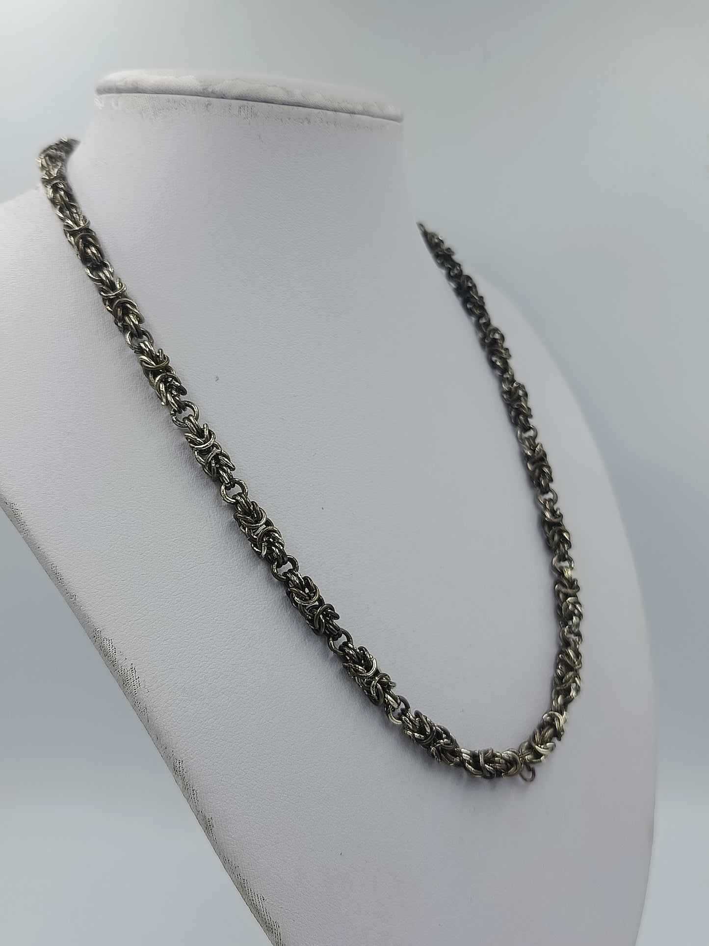 Vintage Kette im Byzantiner Stil Zweifarbiges Metall Geflochtenes Design