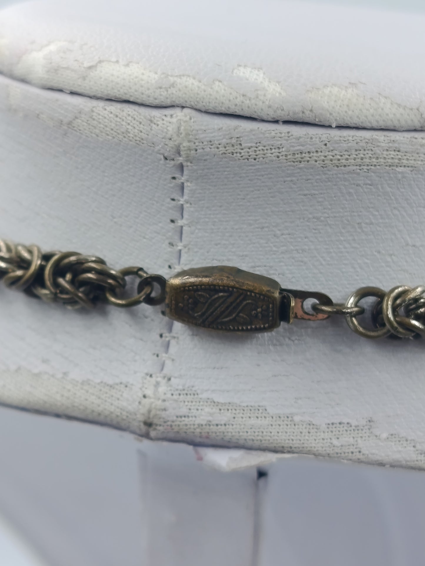 Vintage Kette im Byzantiner Stil Zweifarbiges Metall Geflochtenes Design