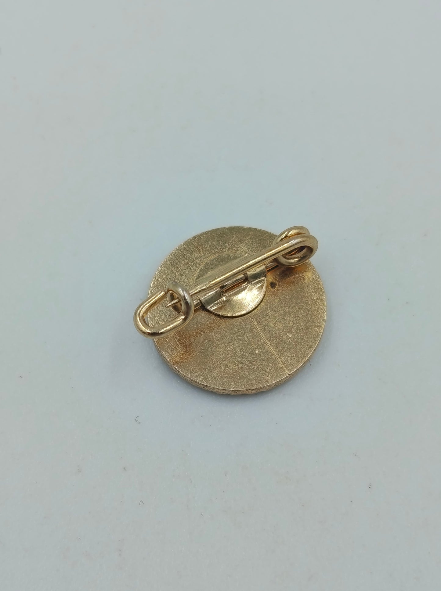 Kleine runde Vintage Anstecknadel VdK Deutschland 40 Jahre Vergoldet