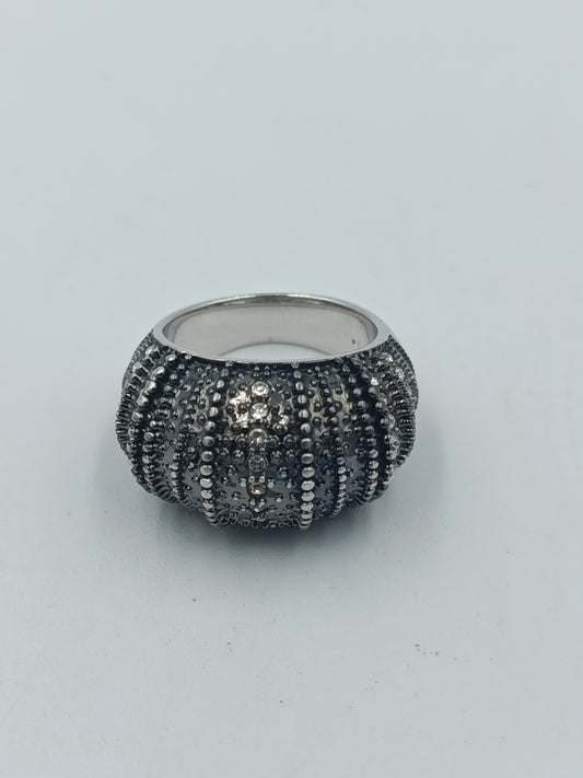 Vintage Silberring mit Markasiten – Gr. 53, massiv & facettiert