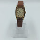 Elegante  Klassische Vintage Armbanduhr Saphira mit braunem Lederband