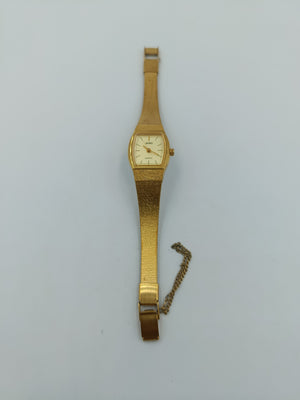 Adec Damen Quarz Armbanduhr in Goldoptik mit flexiblem Metallarmband