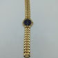 Cavadini Damen Armbanduhr in Goldoptik mit blauem Zifferblatt und Ziersteinen