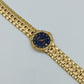 Cavadini Damen Armbanduhr in Goldoptik mit blauem Zifferblatt und Ziersteinen