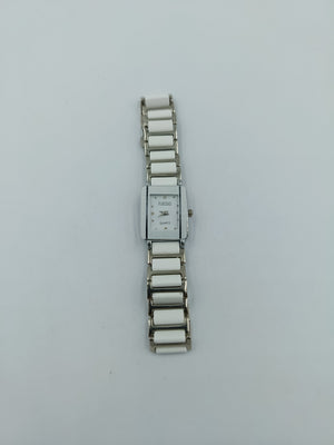RSDO Damen Armbanduhr Weiß Silberfarben Quarz rechteckig