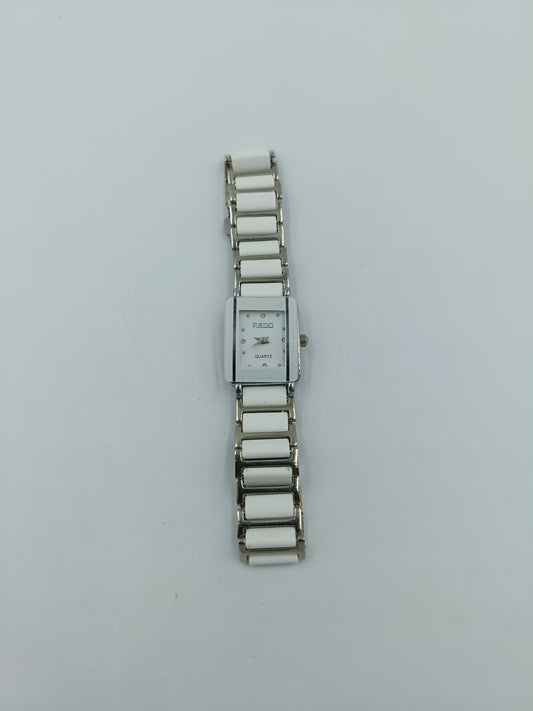 RSDO Damen Armbanduhr Weiß Silberfarben Quarz rechteckig