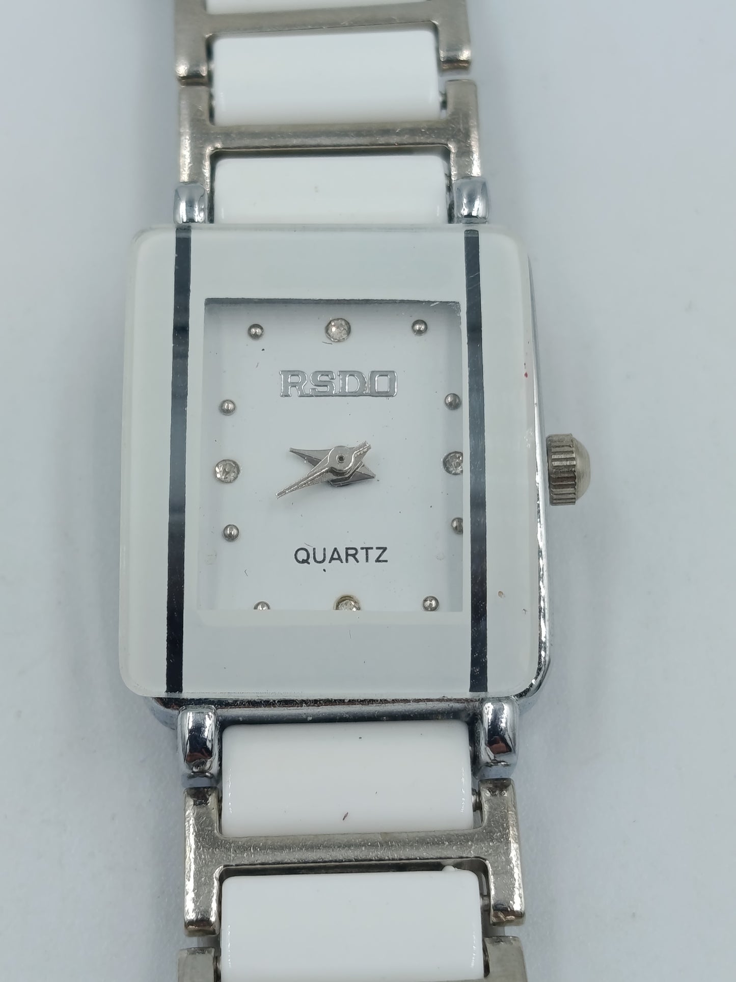 RSDO Damen Armbanduhr Weiß Silberfarben Quarz rechteckig