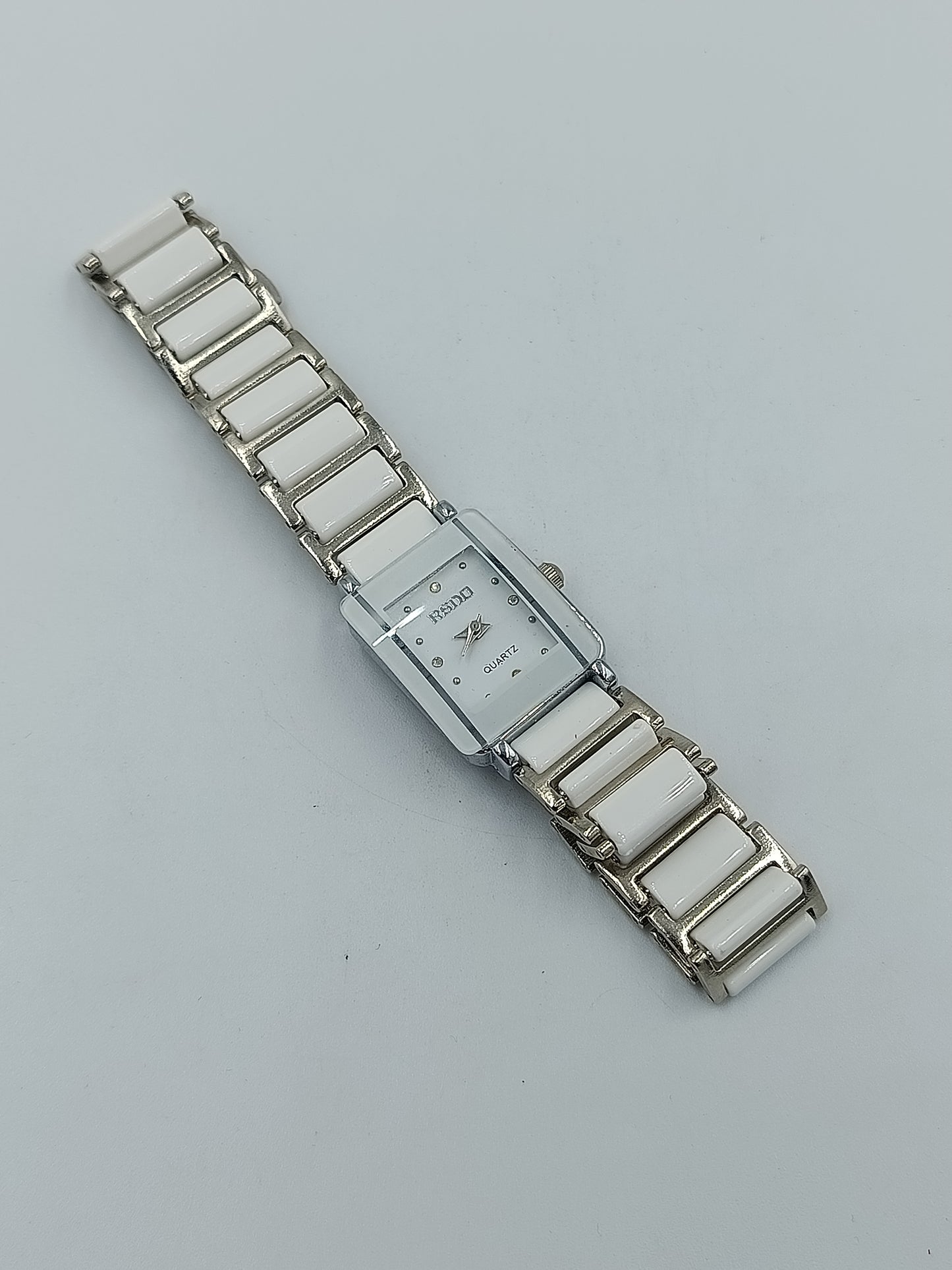 RSDO Damen Armbanduhr Weiß Silberfarben Quarz rechteckig