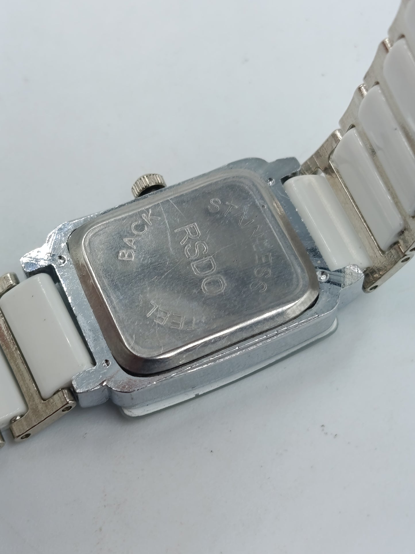 RSDO Damen Armbanduhr Weiß Silberfarben Quarz rechteckig