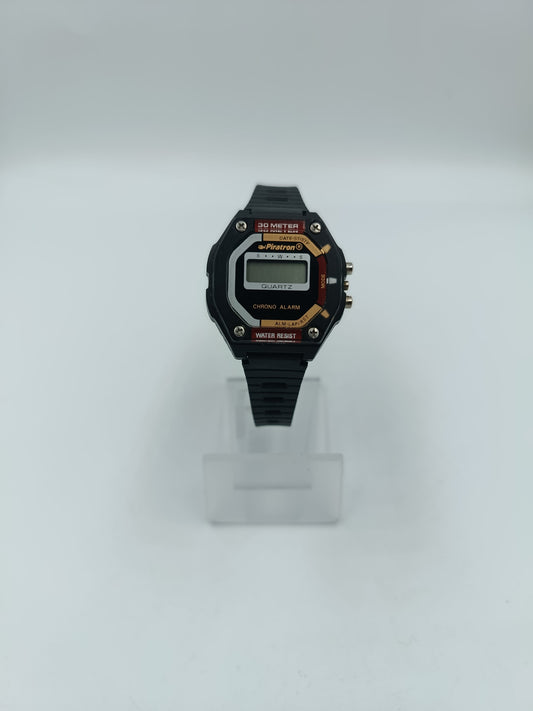 Klassische digitale Vintage Armbanduhr von Piratron im sportlichen Retro-Design