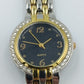 Damenuhr Bicolor Strass – Elegante Quartz Uhr mit schwarzem Blatt