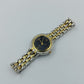 Damenuhr Bicolor Strass – Elegante Quartz Uhr mit schwarzem Blatt